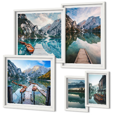 Decorațiune de perete set tablouri Lacurile de munte și natura