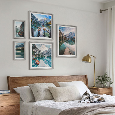 Decorațiune de perete set tablouri Lacurile de munte și natura