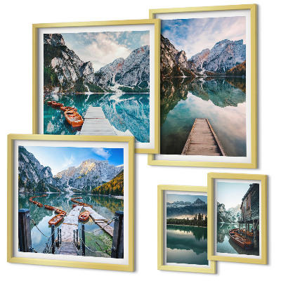 Decorațiune de perete set tablouri Lacurile de munte și natura
