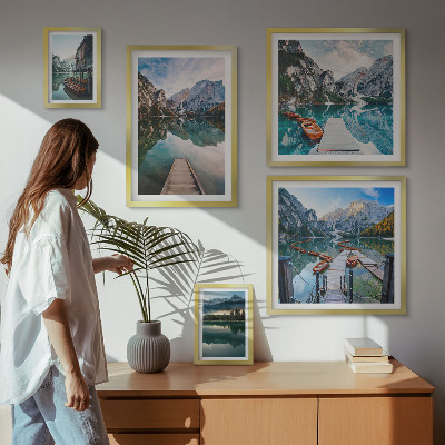 Decorațiune de perete set tablouri Lacurile de munte și natura