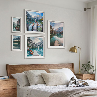 Decorațiune de perete set tablouri Lacurile de munte și natura