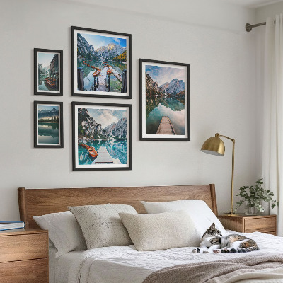 Decorațiune de perete set tablouri Lacurile de munte și natura