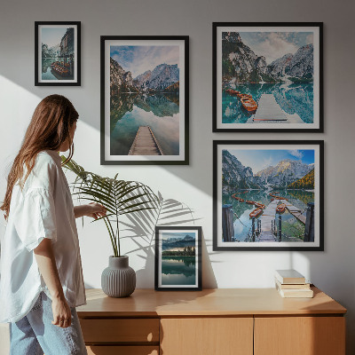 Decorațiune de perete set tablouri Lacurile de munte și natura