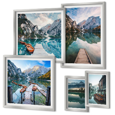 Decorațiune de perete set tablouri Lacurile de munte și natura
