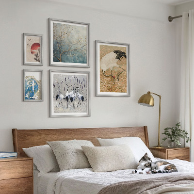 Decorațiune de perete set tablouri Picturi elegante cu păsări în natură
