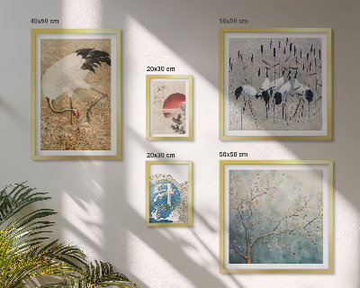 Decorațiune de perete set tablouri Picturi elegante cu păsări în natură