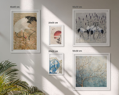 Decorațiune de perete set tablouri Picturi elegante cu păsări în natură