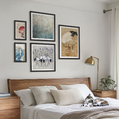 Decorațiune de perete set tablouri Picturi elegante cu păsări în natură