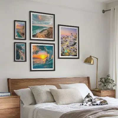 Set de tablouri decorative de perete cu peisaje și plaje de pe litoral
