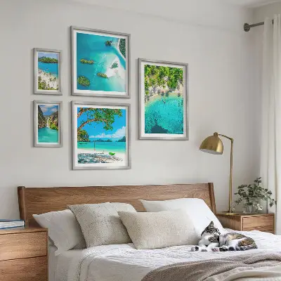 Tablou poliptic înrămat plaje tropicale cu ape paradisiace