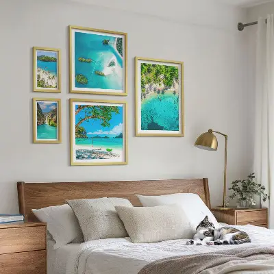 Tablou poliptic înrămat plaje tropicale cu ape paradisiace
