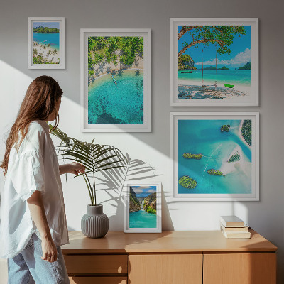 Polyptic înrămat Plaje tropicale, ape paradisiace