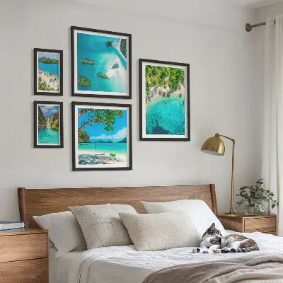 Tablou poliptic înrămat plaje tropicale cu ape paradisiace