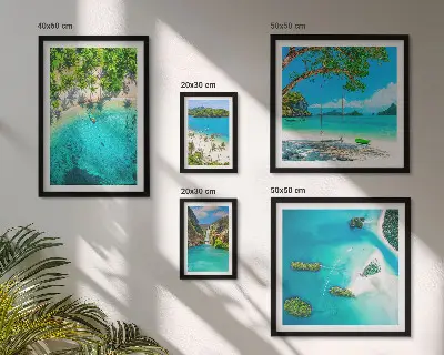 Tablou poliptic înrămat plaje tropicale cu ape paradisiace