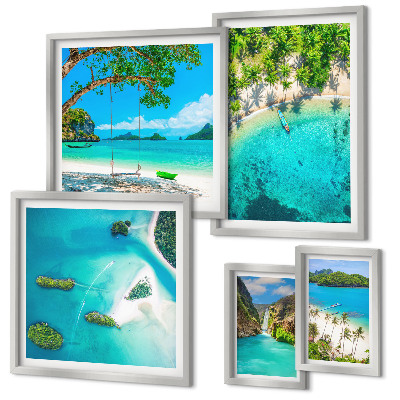 Polyptic înrămat Plaje tropicale, ape paradisiace