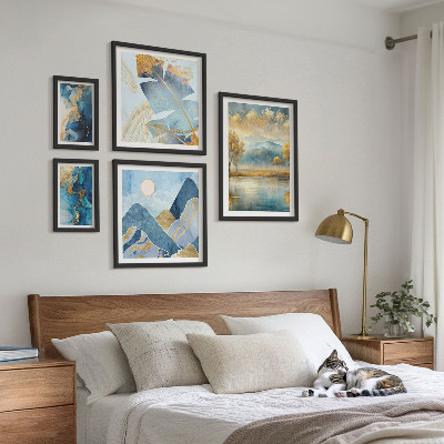 Decorațiune de perete set tablouri Peisaje elegante cu plante montane