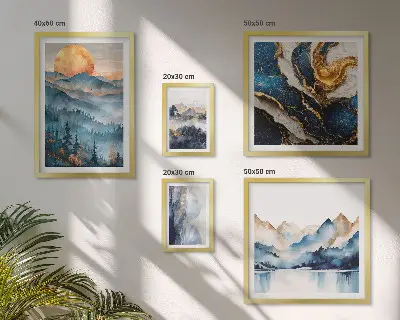 Peisaje montane din vest tablou poliptic înrămat