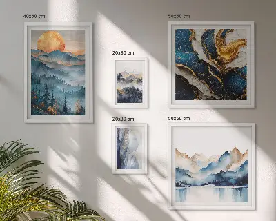 Peisaje montane din vest tablou poliptic înrămat