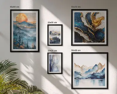 Peisaje montane din vest tablou poliptic înrămat