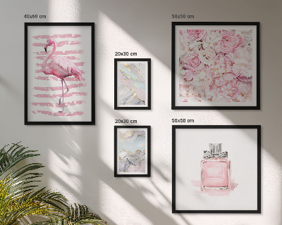 Decorațiune de perete set tablouri Accente roz elegante cu flori de flamingo
