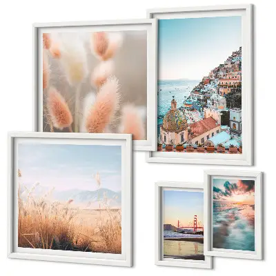 Set de tablouri decorative pentru perete cu peisaje de coastă și natură