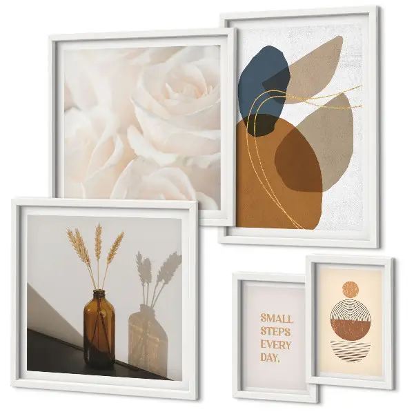 Decorațiuni cu plante în stil boho polyptic înrămat