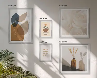 Decorațiuni cu plante în stil boho polyptic înrămat