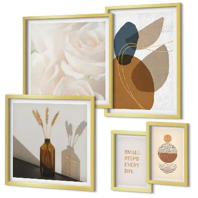 Decorațiuni cu plante în stil boho polyptic înrămat