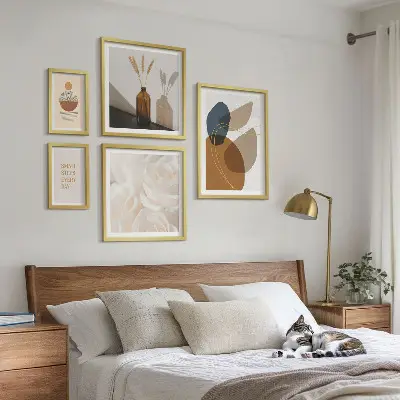 Decorațiuni cu plante în stil boho polyptic înrămat
