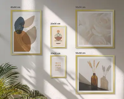 Decorațiuni cu plante în stil boho polyptic înrămat