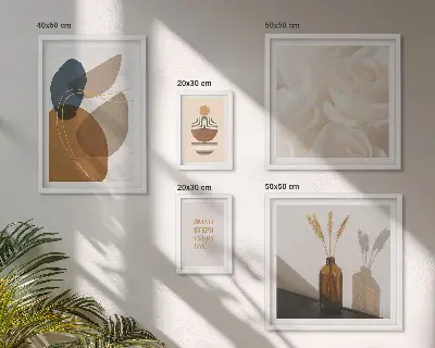 Decorațiuni cu plante în stil boho polyptic înrămat