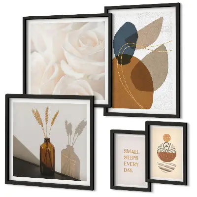 Decorațiuni cu plante în stil boho polyptic înrămat