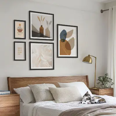 Decorațiuni cu plante în stil boho polyptic înrămat
