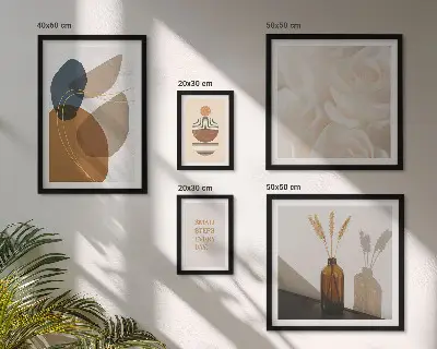 Decorațiuni cu plante în stil boho polyptic înrămat