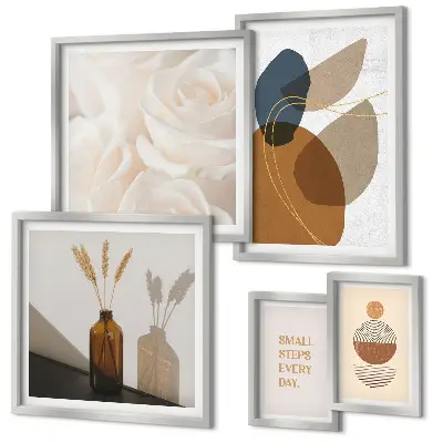 Decorațiuni cu plante în stil boho polyptic înrămat