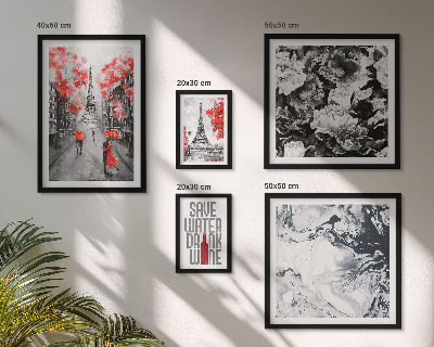 Decorațiune de perete set tablouri Flori și modele pariziene