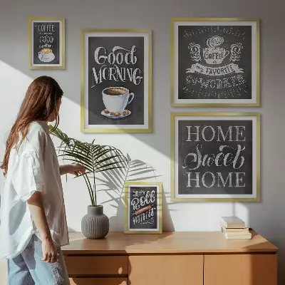 Tablou înrămat inspirații rustice cu tematică de cafea