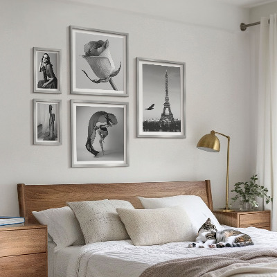 Decorațiune de perete set tablouri Paris elegant în alb și negru