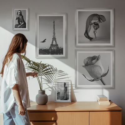 Decorațiune de perete set tablouri Paris elegant în alb și negru