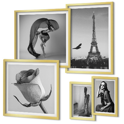 Decorațiune de perete set tablouri Paris elegant în alb și negru