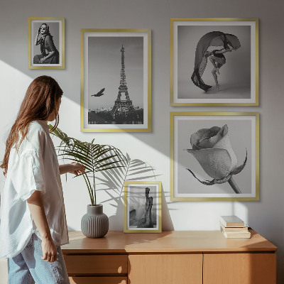 Decorațiune de perete set tablouri Paris elegant în alb și negru