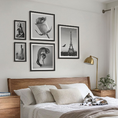 Decorațiune de perete set tablouri Paris elegant în alb și negru