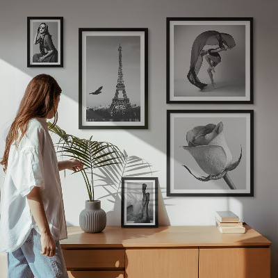 Decorațiune de perete set tablouri Paris elegant în alb și negru