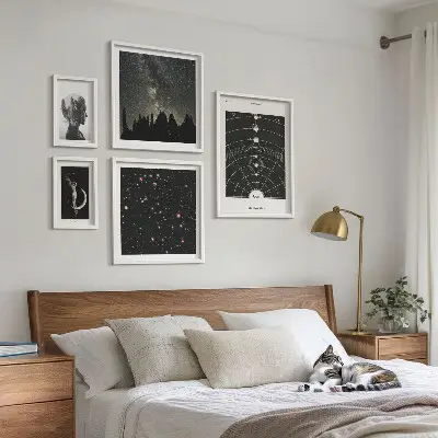Inspirații cosmice ale galaxiei tablou poliptic înrămat