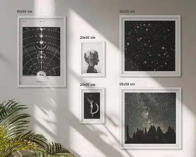 Inspirații cosmice ale galaxiei tablou poliptic înrămat