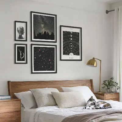 Inspirații cosmice ale galaxiei tablou poliptic înrămat