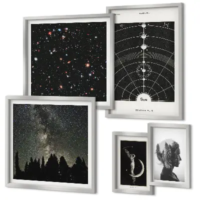 Inspirații cosmice ale galaxiei tablou poliptic înrămat
