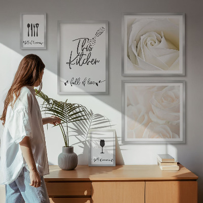 Polyptic înrămat Decorațiune elegantă de bucătărie cu plante