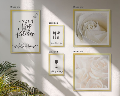 Polyptic înrămat Decorațiune elegantă de bucătărie cu plante