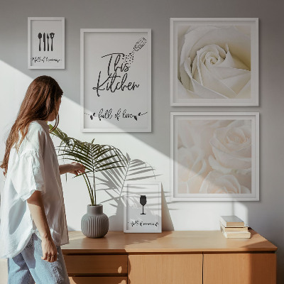 Polyptic înrămat Decorațiune elegantă de bucătărie cu plante